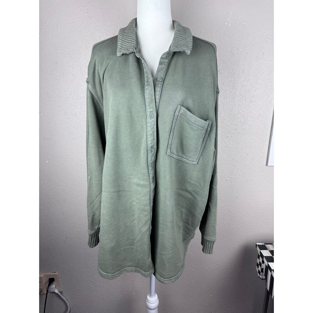 Aerie Lumber Jane Fleece Oversized Shirt Women’s size Large